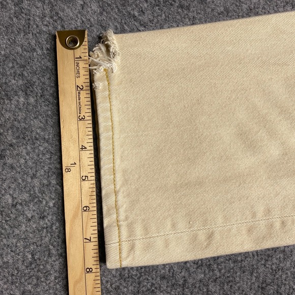 Levis 501 Jeans Men 30x28 Beige Straight Classic Button Light Wash - Picture 7 of 13